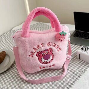 LOTSO Plush Handbag, pink, NEW